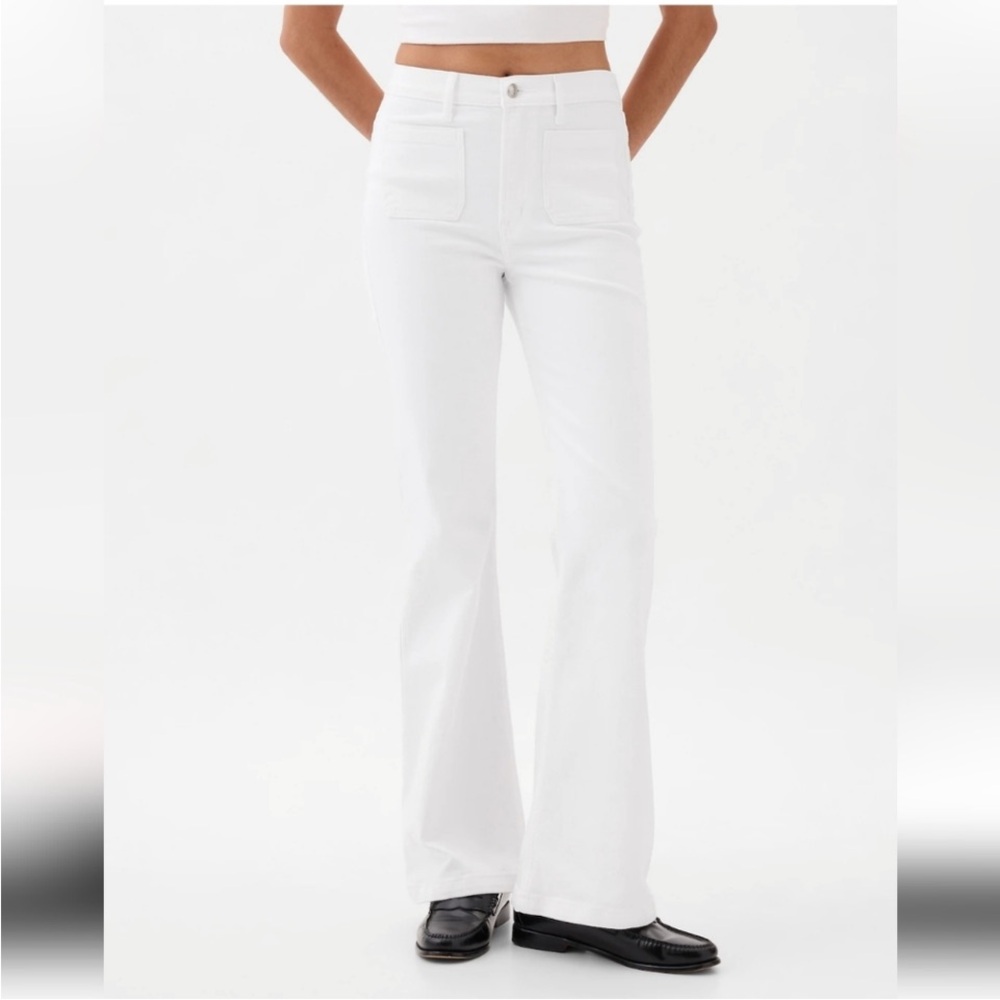 GAP White Wide Leg Flare Jeans